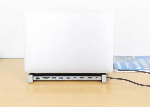 Manhattan USB-C Dock/Hub with Card Reader and MST, Ports (x7): Ethernet, HDMI (x2 4k@60Hz), USB-A (x3) and USB-C, with Power Delivery (PD) 100W- requires external USB-C charger (not included). USB powered (no external power supply required) when PD is