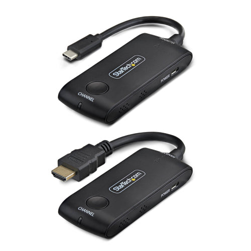 StarTech.com Wireless USB-C to HDMI Extender for Meeting Rooms and Huddle Spaces, 4K 60Hz, 65ft Range, USB Powered, Plug-and-Play Transmitter and Receiver Kit