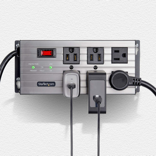 StarTech.com 6-Outlet Industrial Power Strip 125V/15A, EMI/RFI Isolation, Surge Protection, Mountable PDU, Attached 8ft/2.4m Power Cord, NEMA 5-15P/R, UL Listed