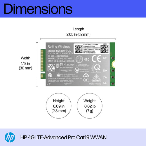 HP 4G LTE-Advanced Pro Cat19 WWAN interface cards/adapter Internal