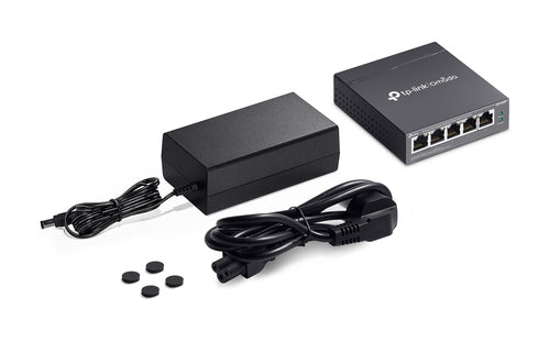 TP-Link Omada DS105GP network switch Unmanaged Gigabit Ethernet (10/100/1000) Power over Ethernet (PoE) Black