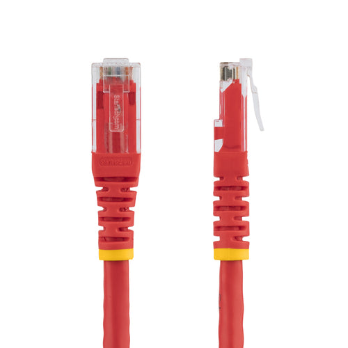 StarTech.com 10ft CAT6 Ethernet Cable - Red CAT 6 Gigabit Ethernet Wire -250MHz 100W PoE RJ45 UTP Molded Network/Patch Cord w/Strain Relief/ Individually Tested