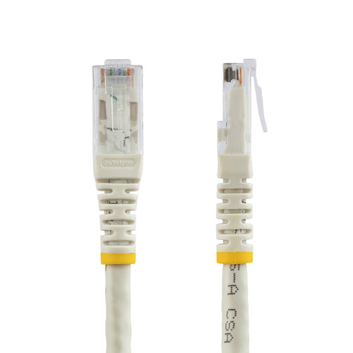 StarTech.com 7ft CAT6 Ethernet Cable - White CAT 6 Gigabit Ethernet Wire -250MHz 100W PoE RJ45 UTP Molded Network/Patch Cord w/Strain Relief/ Individually Tested