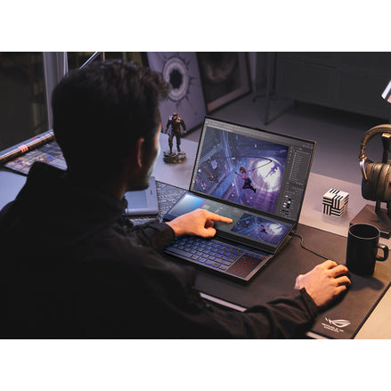 ASUS ROG Zephyrus Duo 16 GX650RM-ES74 laptop AMD Ryzen™ 7 6800H 40.6 cm (16") WUXGA 16 GB DDR5-SDRAM 1 TB SSD NVIDIA GeForce RTX 3060 Wi-Fi 6E (802.11ax) Windows 11 Home Black
