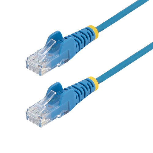 StarTech.com 30ft Blue Slim CAT6 Ethernet Cable, Snagless, 100W PoE, UTP, LSZH, 28AWG Pure Bare Copper Wire, Slim RJ45 Network Patch Cord w/Strain Reliefs, Individually Tested