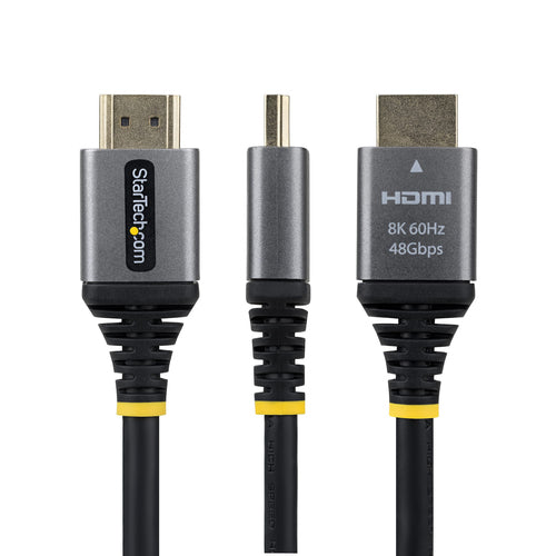 StarTech.com 3ft (91cm) Certified Ultra High Speed HDMI Cable, 8K 60Hz/4K 120Hz, HDMI 2.1 Cable with HDR10+ / eARC, 48Gbps, 8K HDMI Cord for Monitor/TV/Display, Flexible TPE Jacket