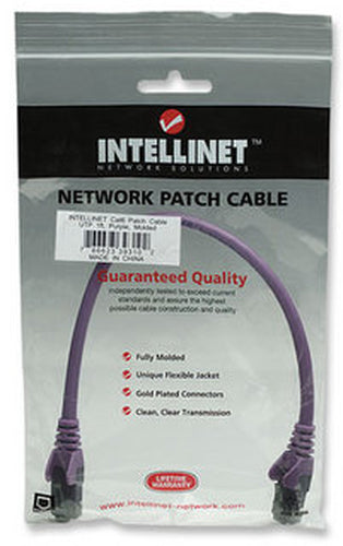 Intellinet 393102 networking cable Purple 0.3 m Cat6 U/UTP (UTP)