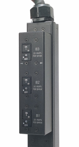 APC NetShelter Basic Rack PDU, Zero U, 12.5kW, 208V, 30 C13 and 6 C19 outlet, 3ft input Cord