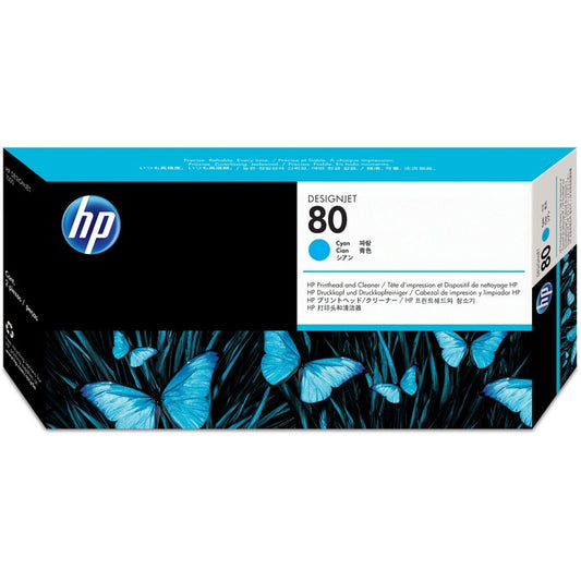 HP 80 (C4821A) Original Inkjet Printhead - Single Pack - Cyan - 1 / Pack