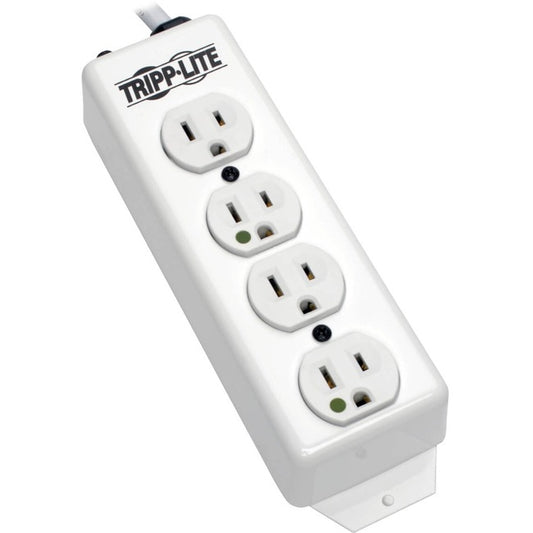 Tripp Lite Safe-IT Power Strip Hospital Medical Antimicrobial 120V 5-15R-HG 4 Outlet 15' Cord Metal