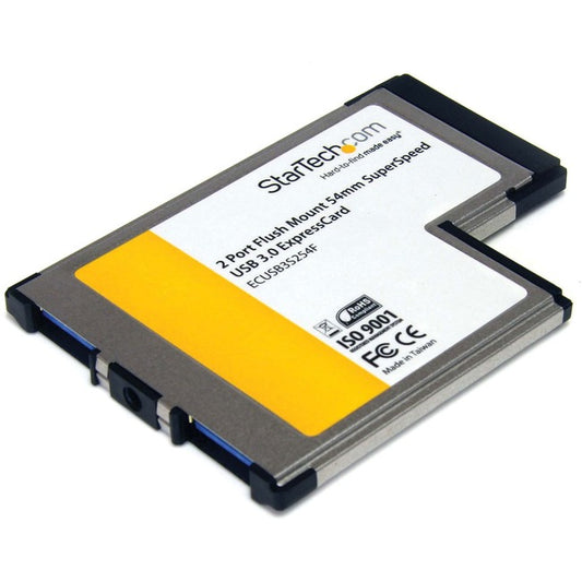 StarTech.com 2 Port Flush Mount ExpressCard 54mm SuperSpeed USB 3.0 Card Adapter with UASP Support