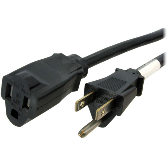 StarTech.com 20ft (6m) Power Extension Cord, NEMA5-15R to NEMA5-15P Black Extension Cord, 13A 125V, 16AWG, Computer Power Extension Cable