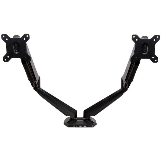 StarTech.com Dual Monitor Arm - USB Hub and Audio Ports in Base - Monitors up to 32" - VESA Monitor Stand Desk Mount
