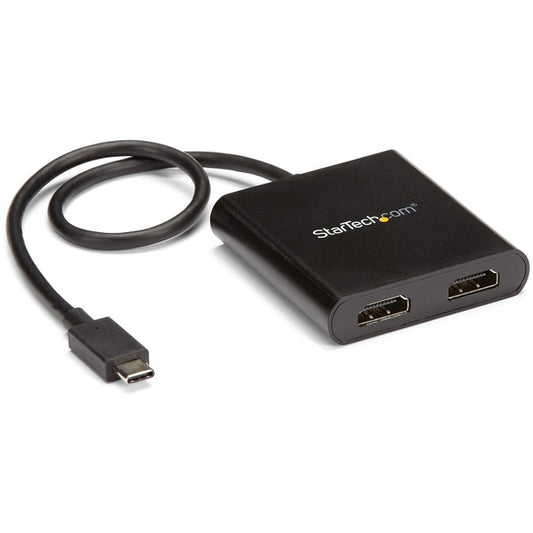 StarTech.com 2-Port Multi Monitor Adapter - USB-C to HDMI Video Splitter - USB Type-C to HDMI MST Hub - Thunderbolt 3 Compatible - Windows