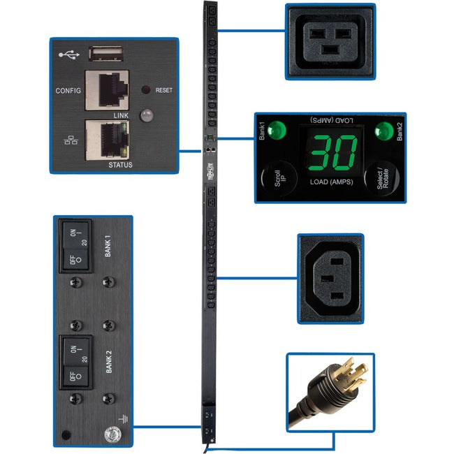 PDU Monitored LX 20 C13 4 C19