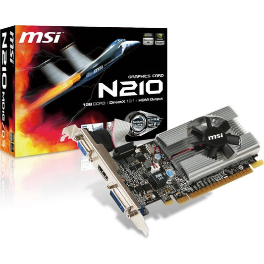 MSI N210-MD1G/D3 graphics card GeForce 210 1 GB GDDR3