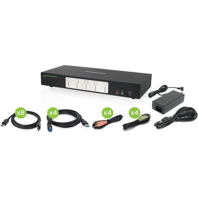 4Port 4K Dual DisplayPort KVM