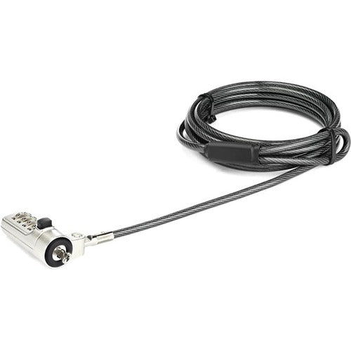 StarTech.com 6.5ft Laptop Cable Lock - 4 Digit Combination Anti-Theft Security Cable Lock for Wedge Slot Laptop/Computer -Vinyl Coated Steel