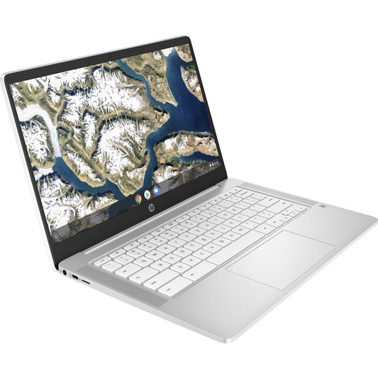 HP Chromebook 14a-na0000 14a-na0020nr 14" Chromebook - HD - 1366 x 768 - Intel Celeron N4020 Dual-core (2 Core) 1.10 GHz - 4 GB Total RAM - 32 GB Flash Memory - Ceramic White, Natural Silver