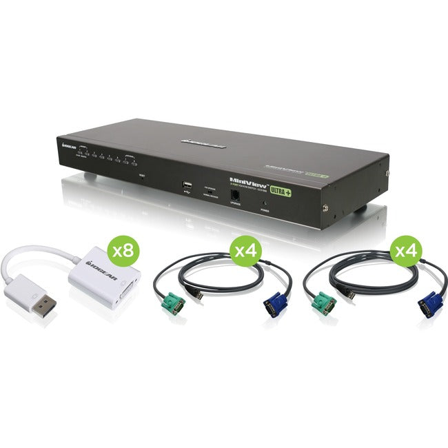 8 Port KVM Supports VGA and DP