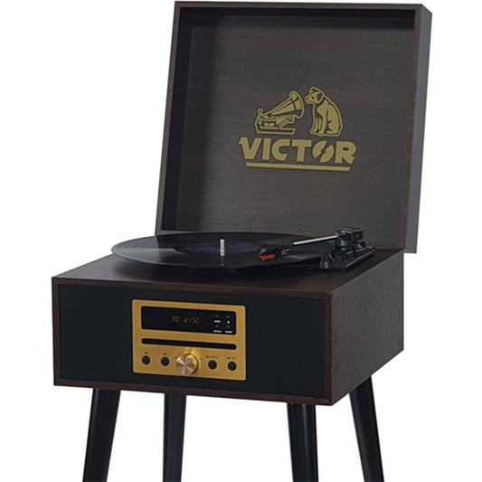 VICTOR Newbury8-in-1 Wood Music Center with Chair Height Legs - Espresso