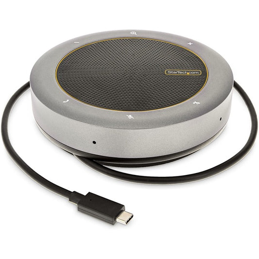 StarTech.com USB-C Conference Speaker Mini Dock, Portable Boardroom Speaker and Multiport Adapter, USB-C to VGA or 4K 60Hz HDMI, 2x USB-A (5Gbps) Hub, Mic/Speaker - Teams/Zoom/Softphone Speakerphone